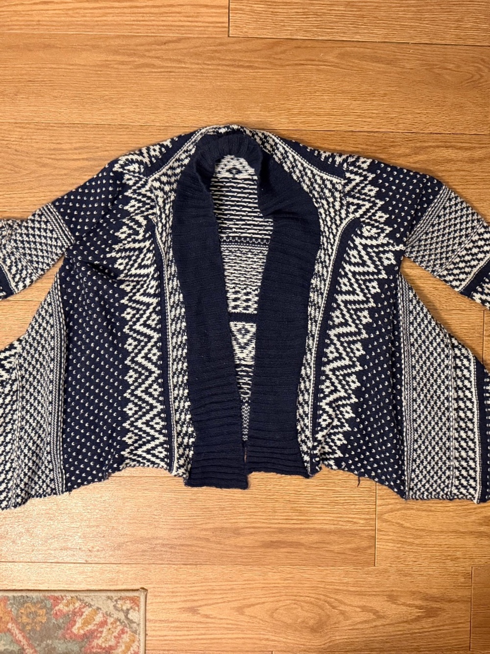 Cotton Blend Patterned Black Cardigan